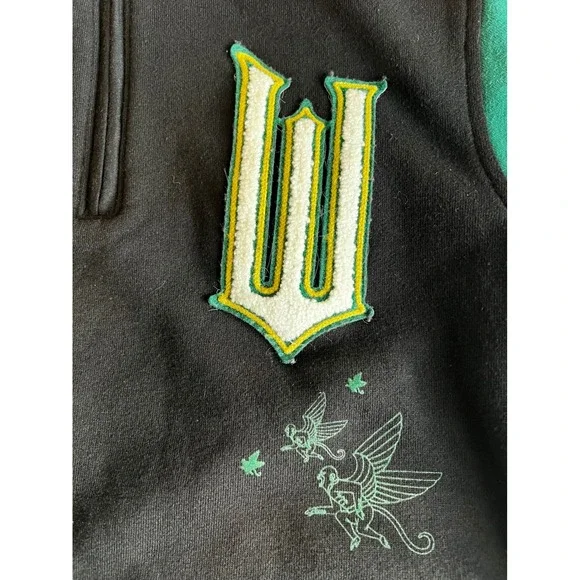 Universal Wicked The Musical‎ Kids Black Green Pullover Half Zip Sweatshirt Sz M - Picture 15 of 15